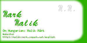 mark malik business card
